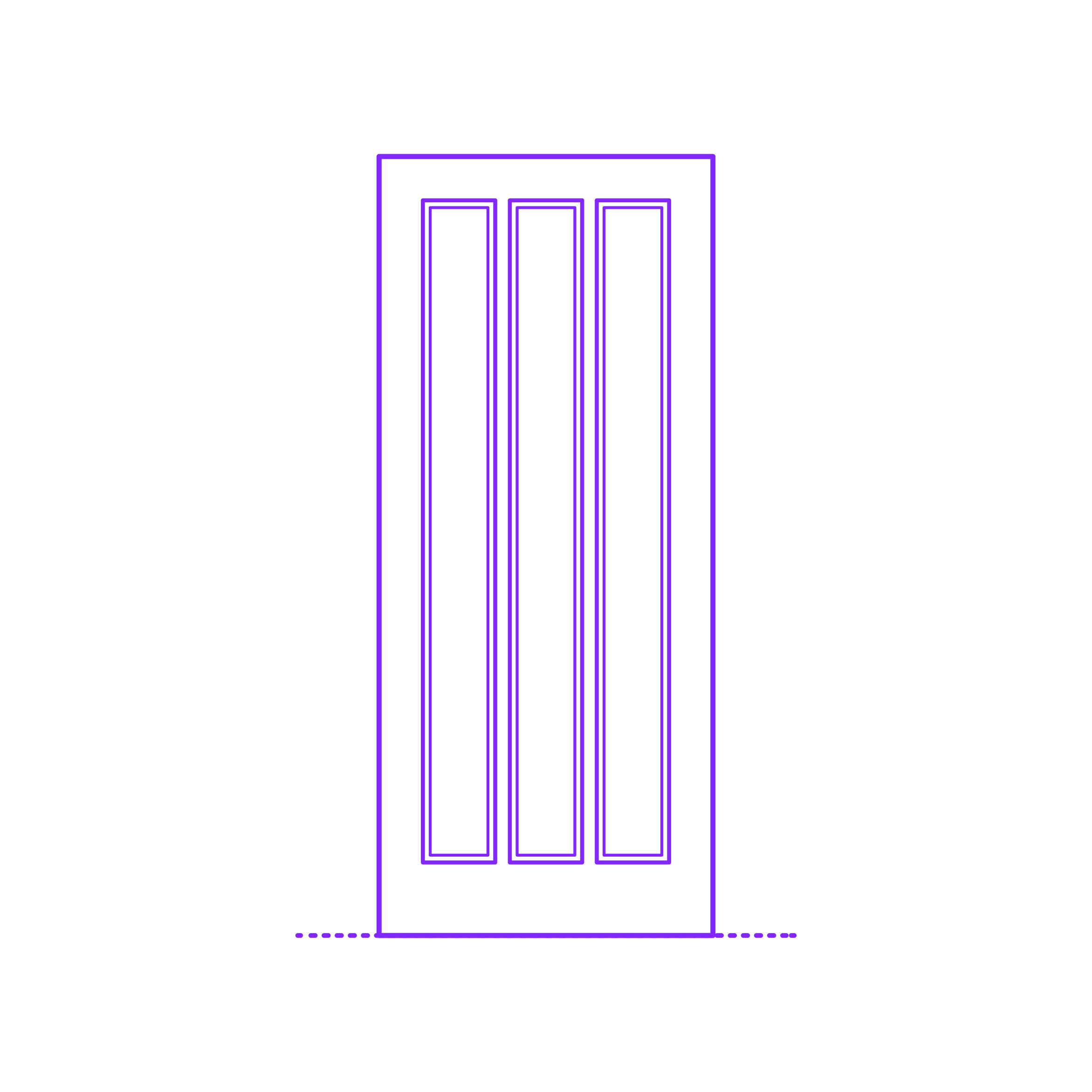 Buildings Exterior Doors Solid Entry Door Vertical 3 Panels Outline Svg Vector Free Vectors